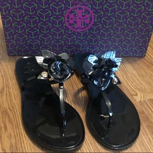 Tory Burch black jelly slides